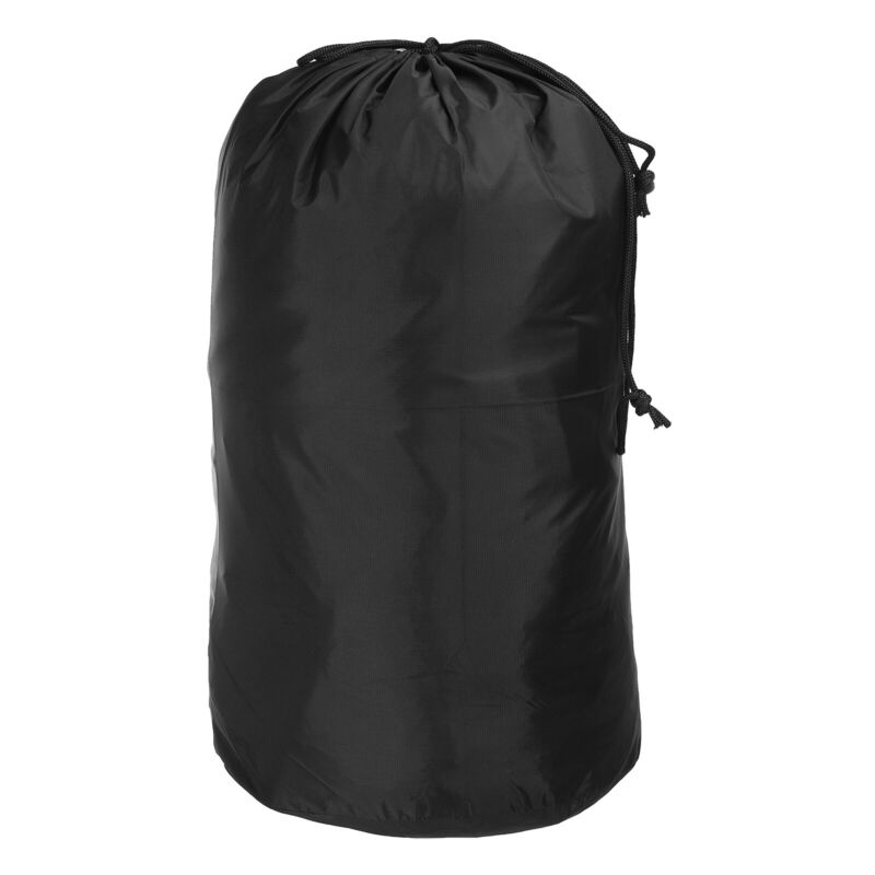 Stuff Sack, 12x24" Waterproof Outdoor Drawstring Bag for Camping, Black