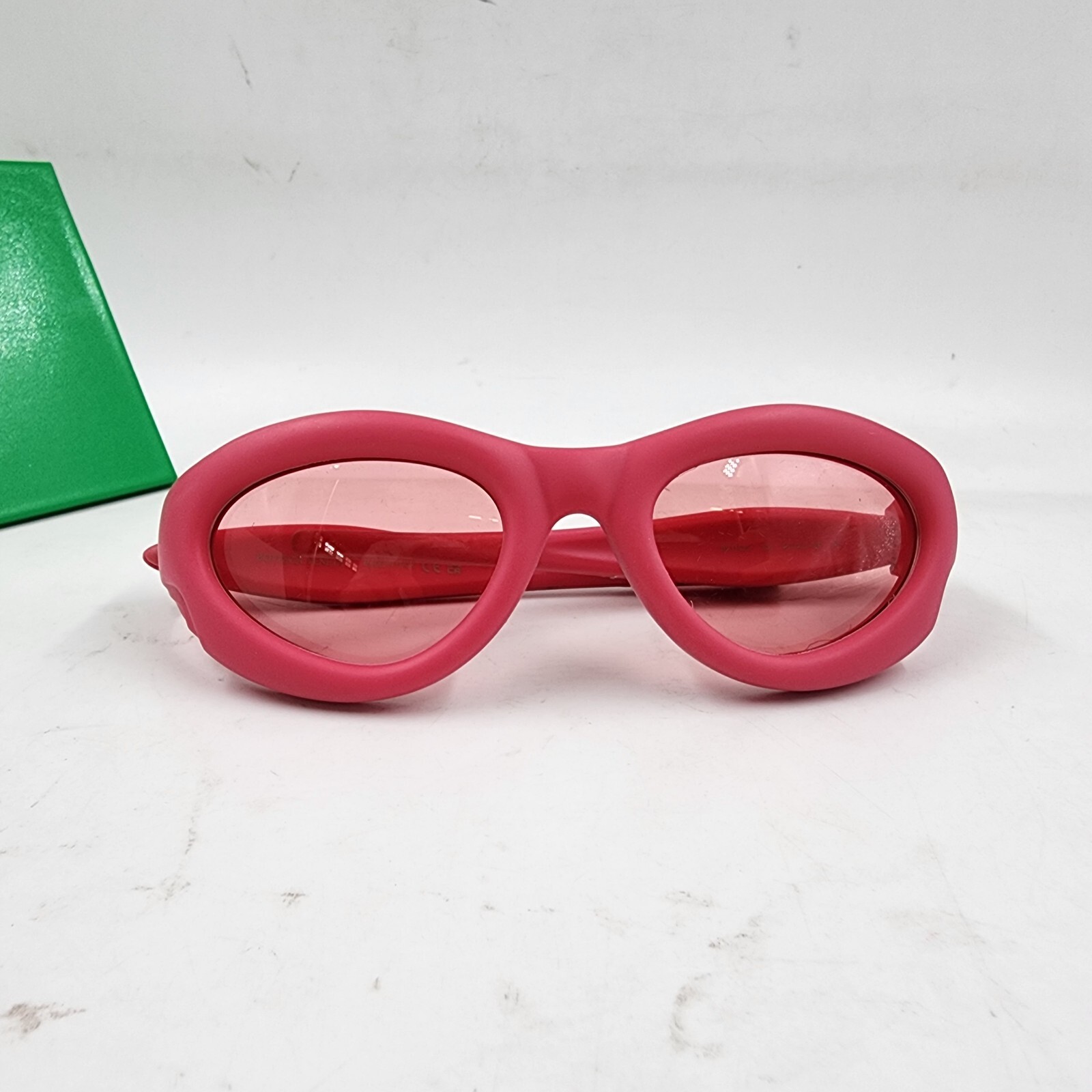 Bottega Veneta サングラス Y2K ピンク Buy Bottega Veneta Half Rim Rectangular Sunglasses 'Pink