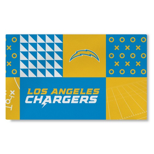 Моющийся коврик для гостиной Northwest NFL Los Angeles Chargers с цветными блоками, 36X60