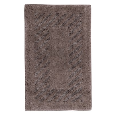 Diagonal Racetrack 100% Cotton Reversible Bath Rug Stone by Knightsbridge