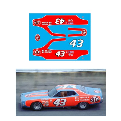  #43 Richard Petty STP Charger 1974 1/64 scale decal AFX Tyco Lifelike Autoworld