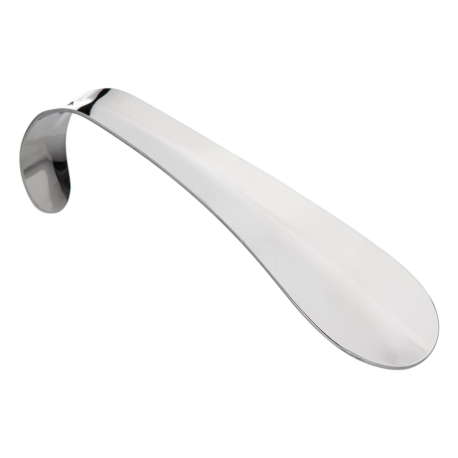 Metall Schuhanzieher 15cm, verchromt, Schuhlöffel Lochung + Haken