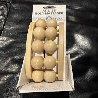 Gaiam Relax Massage Ball Roller - Handheld Wooden Total Body Massager for Bac...