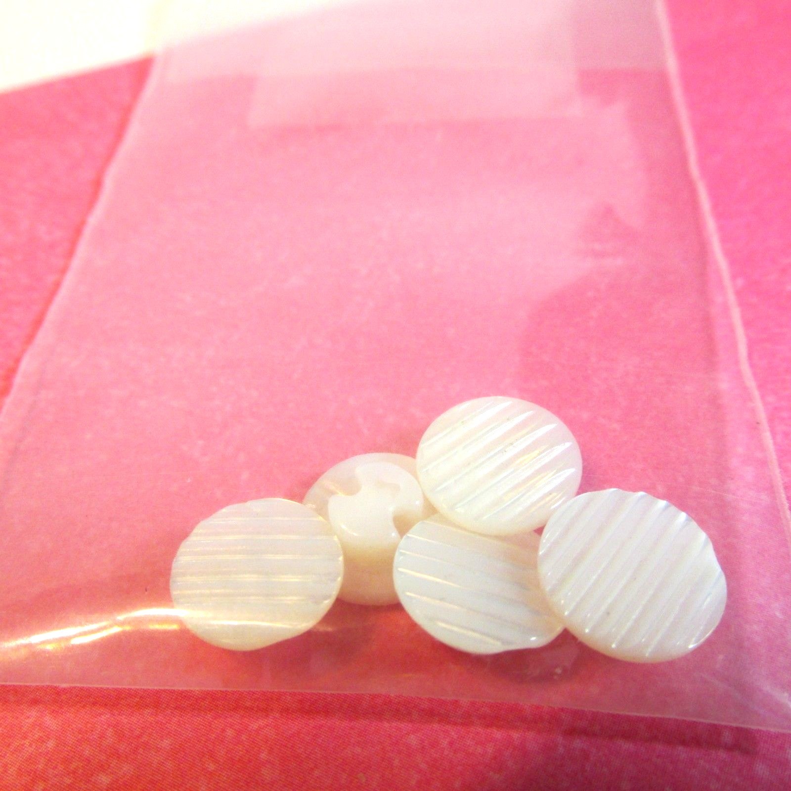 30 Mother of Pearl Buttons Baby Doll Christening  5 Sizes Styles Unused Vintage