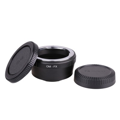 Olympus OM Lens to Fujifilm X Mount Fuji X-Pro 1 X-E1 Camera Adapter With 2 Caps