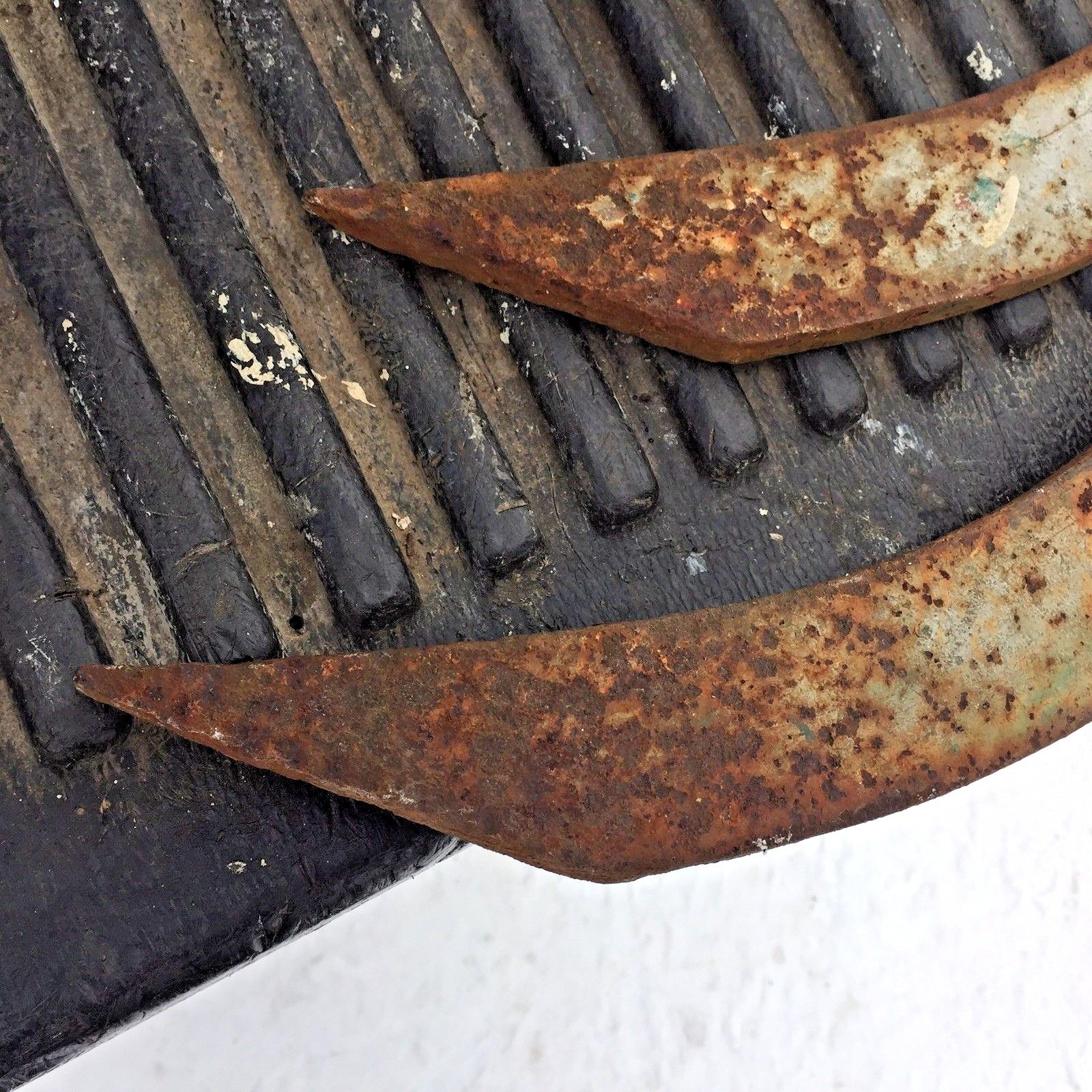 Large Antique Scaffhold Hook  30'' plus Rusty Crackled Paint Huge