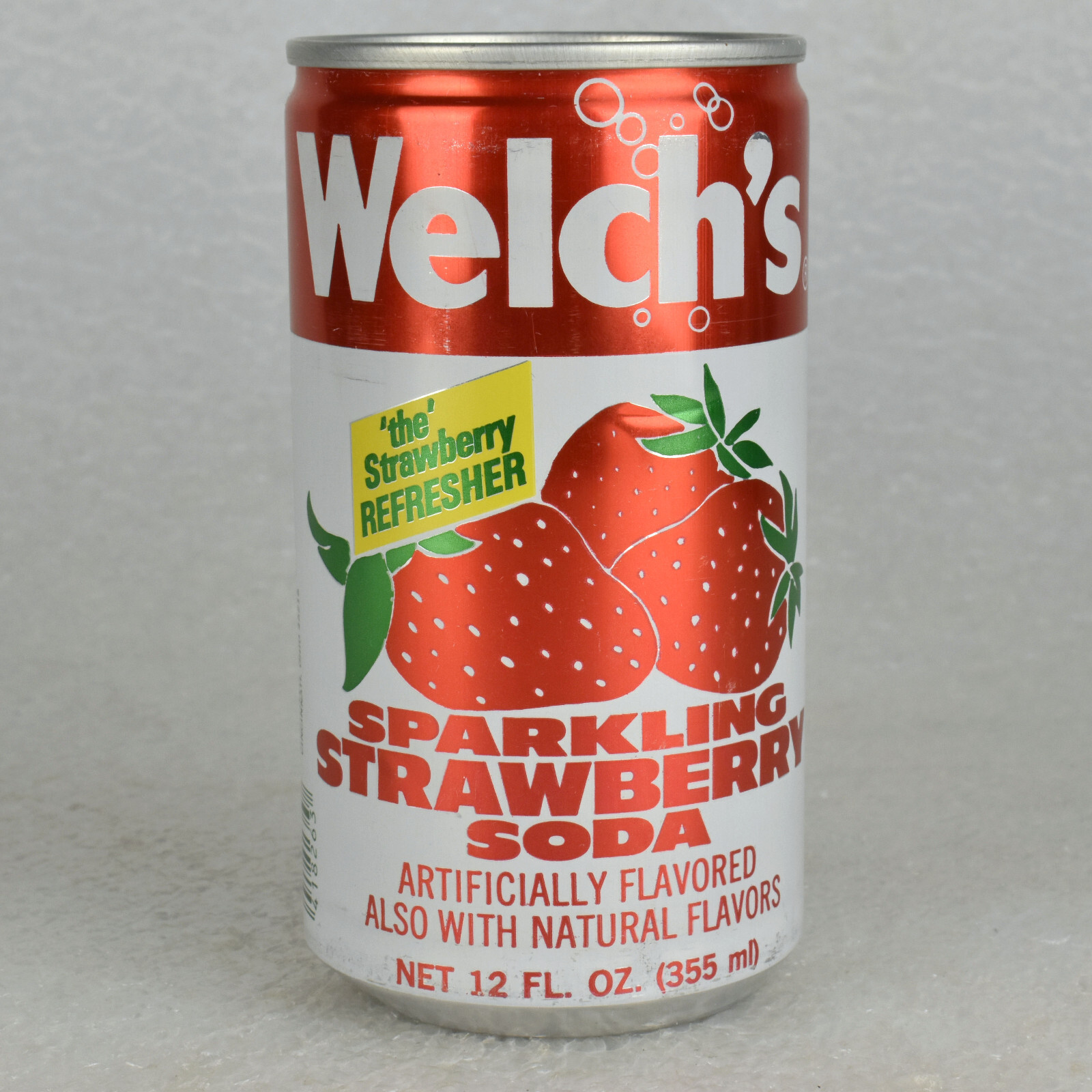 VTG 1970s Welchs Sparkling Strawberry Soda Pop Can Aluminum