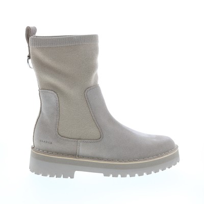 

Женские серые замшевые ботинки без шнуровки Clarks Rock Knit 26163437 7,5, Серый, Clarks Rock Knit