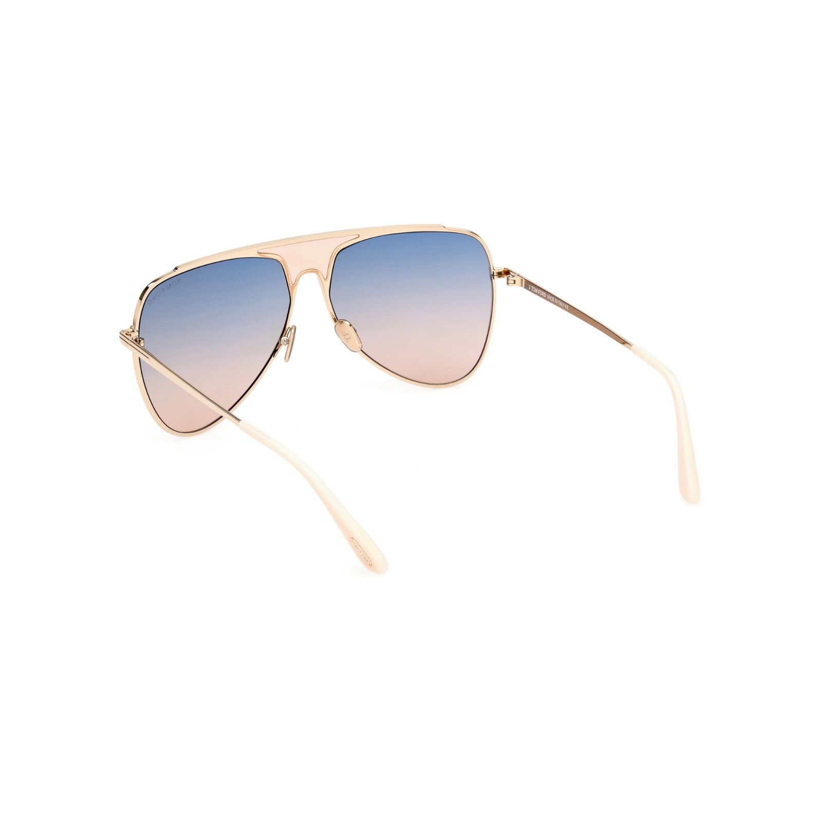 Pre-owned Tom Ford Ethan Ft 0935 28w Shiny Rose Gold Gradient Blue Lens Sunglasses