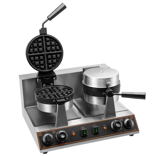 Baker Machine 1500w Commercial Dual Head Rotating Round Belgian