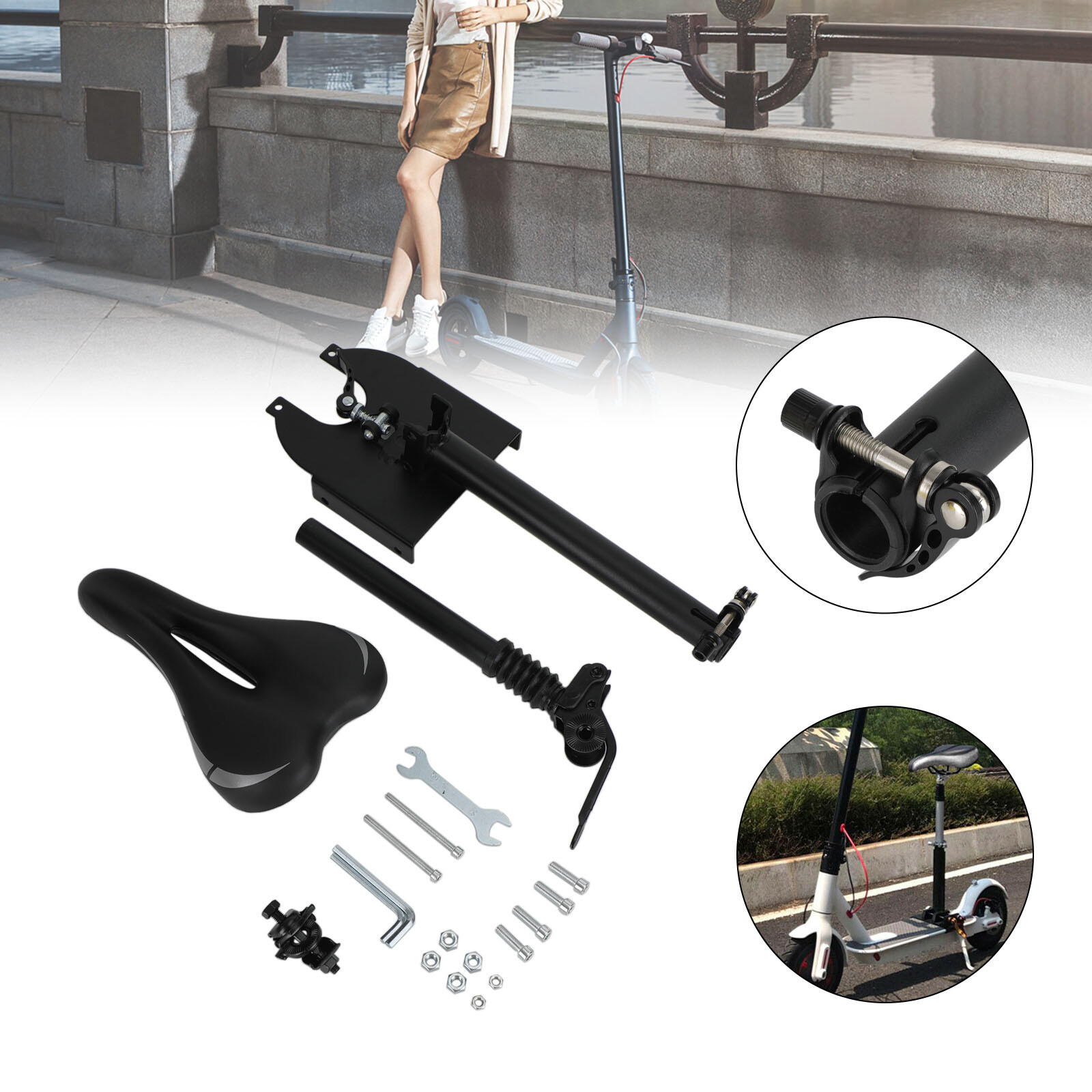 Foldable Electric Scooter Seat Adjustable Skateboard Saddle For Xiaomi M365 US