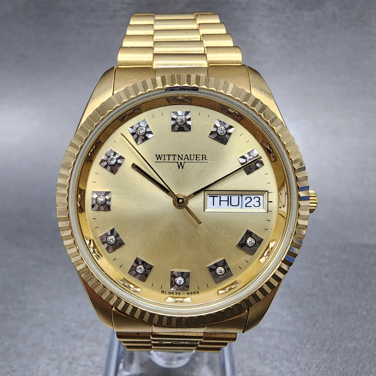 Wittnauer President Watch Men 35mm Gold Dial Gold Tone