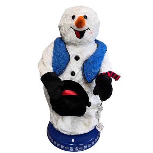 その他 SnowMan mania Gemmy Snowflake Spinning Snowman Animated Singing Musical