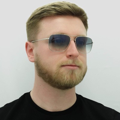 Pre-owned Oliver Peoples Sunglasses Clifton 1150 5036/3f Silver Sapphire Photochromic