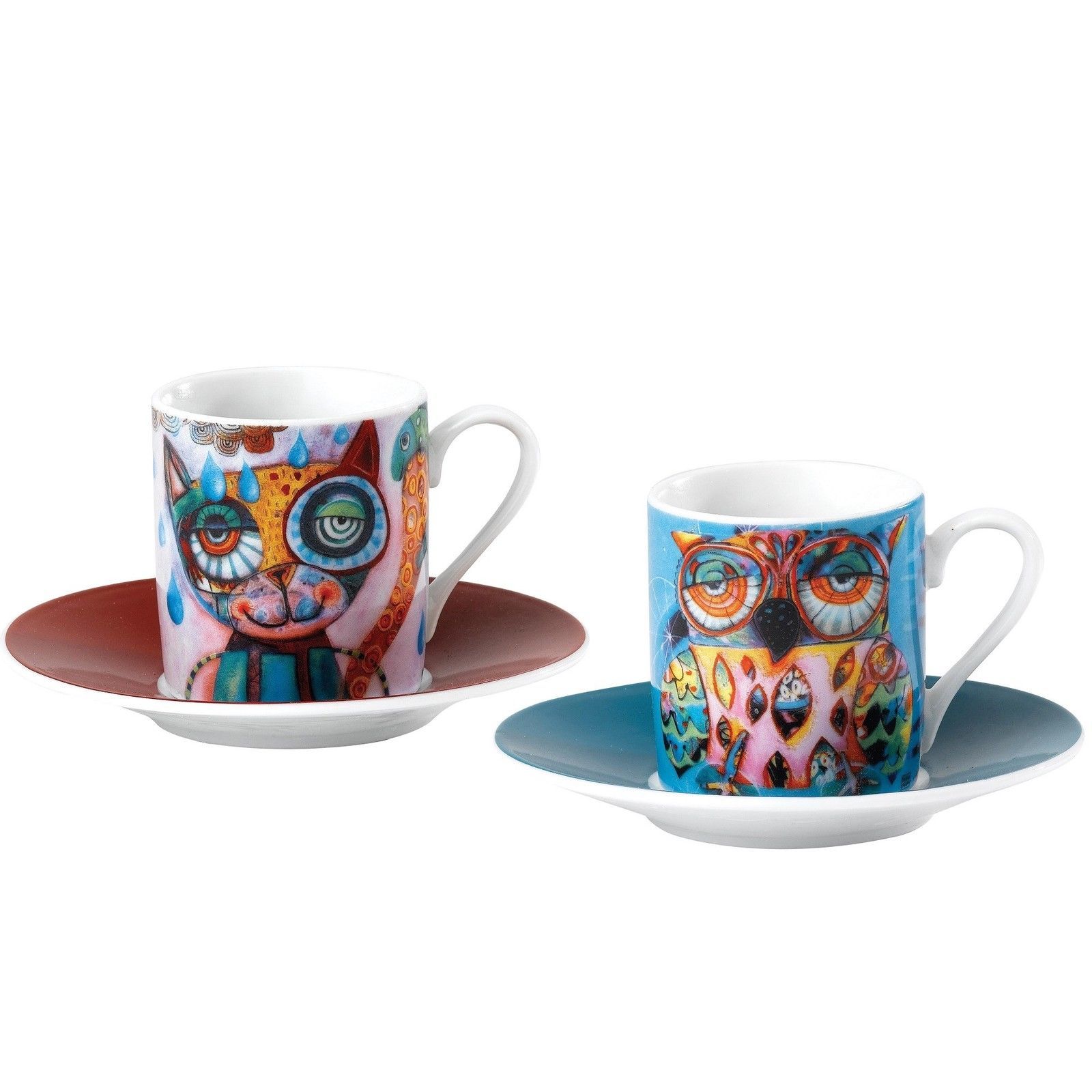 Tassen und Untertassen aus Keramik