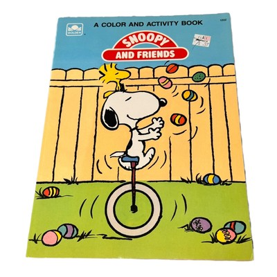 1989 SNOOPY AND FRIENDS COLORING BOOK Easter Fun Peanuts Vintage