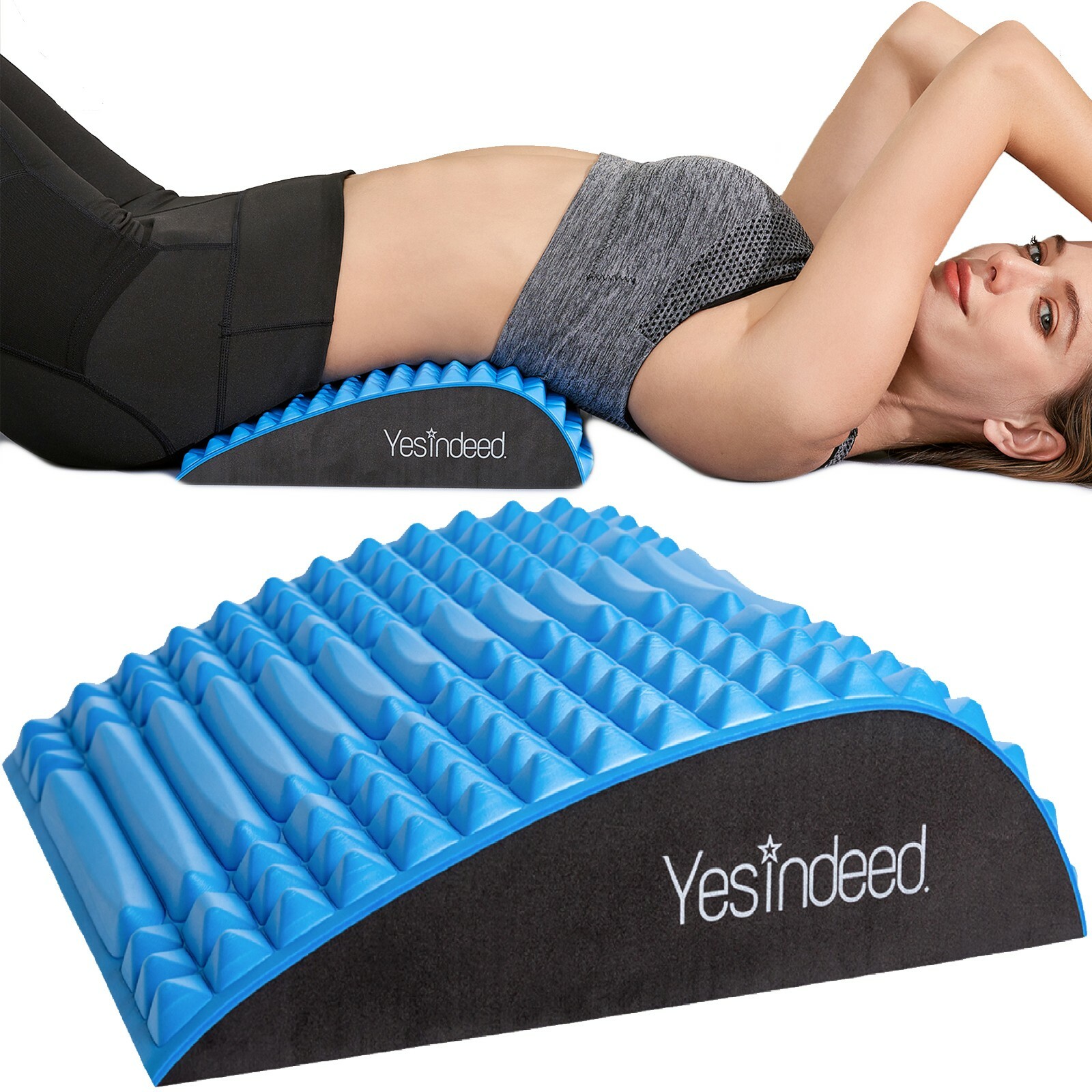 Back Stretcher Pillow Back Pain Relief Support for prolonged Sitting Blue eBay