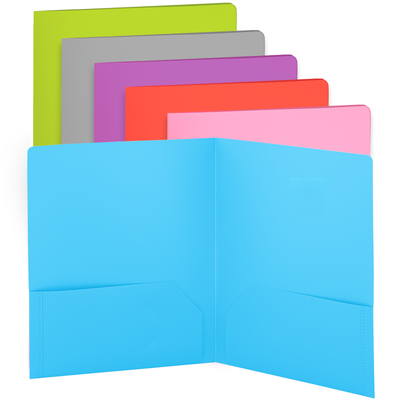 Folders with 2 Pockets Plastic File School Letter Size Portfolio
