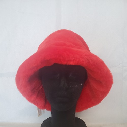 Winter Faux Fur Plush In Red Candy Apple New