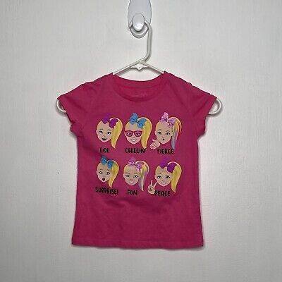 Jojo Siwa Mood Tee Shirt Girls Size Small 6-6X Pink Short Sleeve Top
