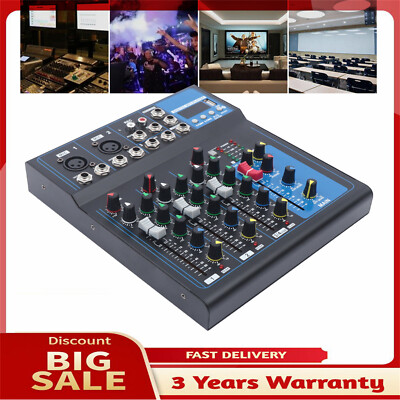 4 Channel Live Studio Stereo Audio bluetooth Mixer Sound Mixing DJ USB Console