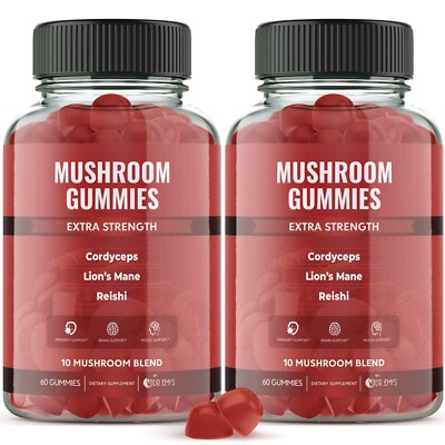 Mushroom Gummies   60 Count 120 Each   Brain,Energy and Immunity Support