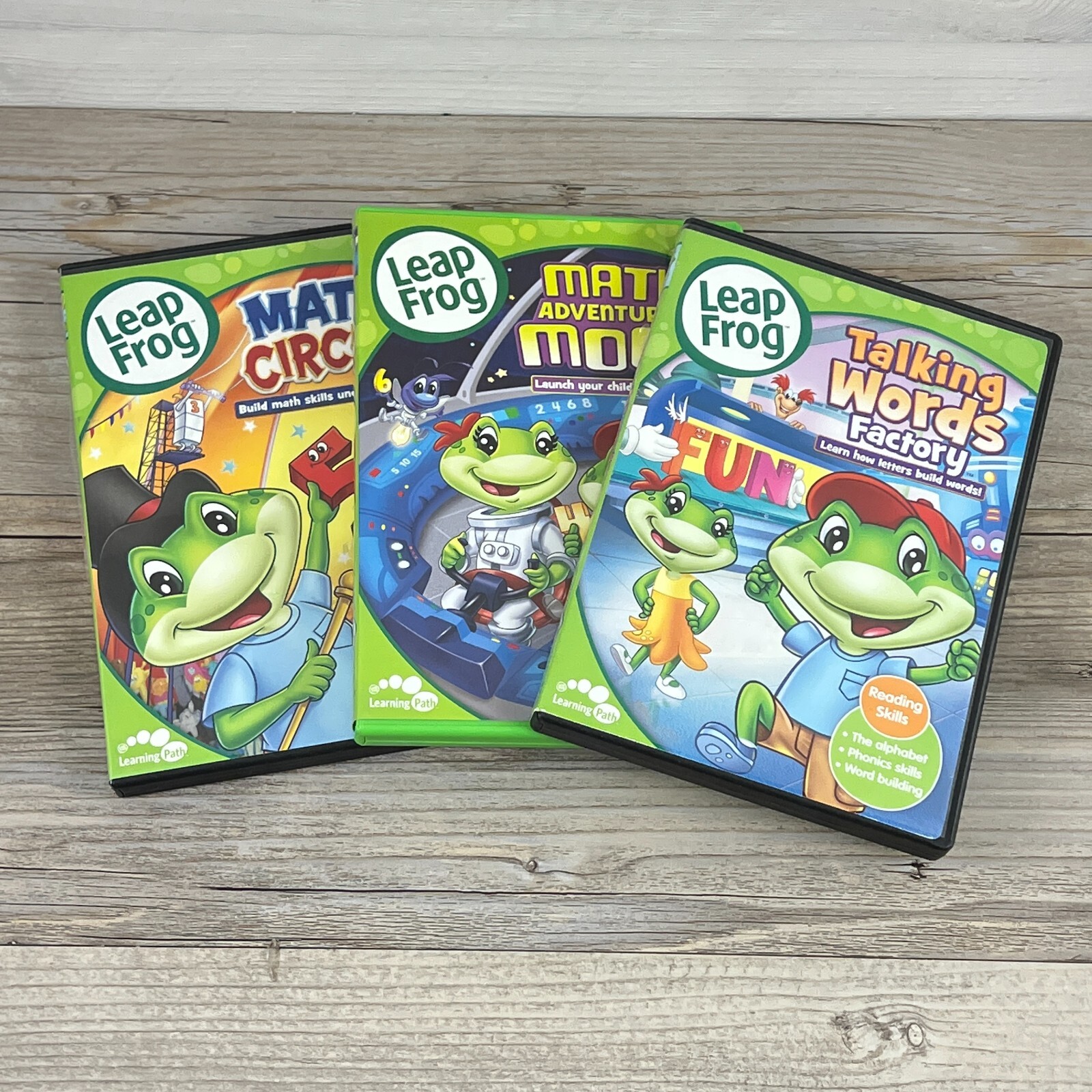 Leapfrog 3 DVD Lot Talking With Words Math Adventure To The Moon Math Circus Leapfrog 3 DVD Lot Talking With Words Math Adventure To The Moon Math Circus