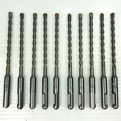 10pk Hammer Drill Bit 1/4''x6'' SDS Plus Carbide Tipped 3.75'' LOC Concrete Rotary