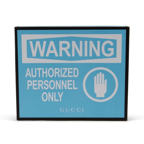 RARE Authentic Gucci WARNING Blue XL Handbag Storage Gift