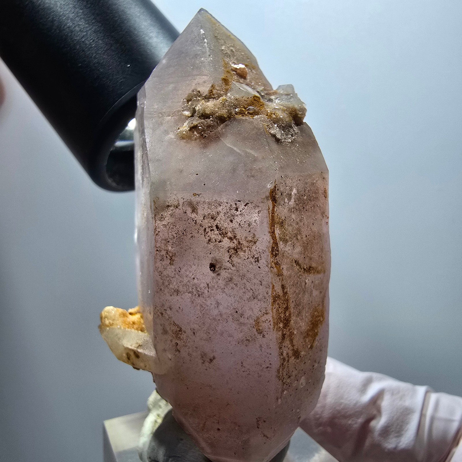 Enhydro Phantom Amethyst double ended, 1x bubble Brandberg, Namibia 66*34*30mm