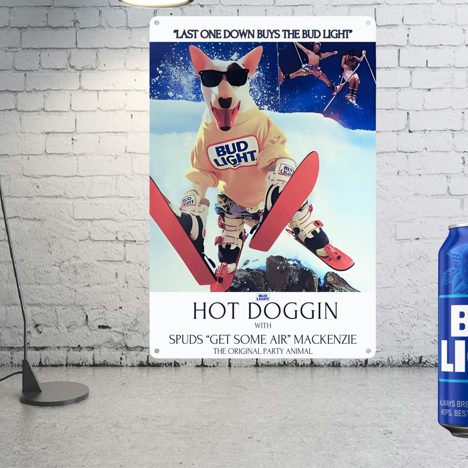 1980 Bud Light SPUDS MACKENZIE vintage style METAL SIGN