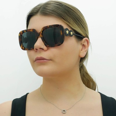 Pre-owned Versace Sunglasses Ve4434 511987 Light Havana Dark Gray
