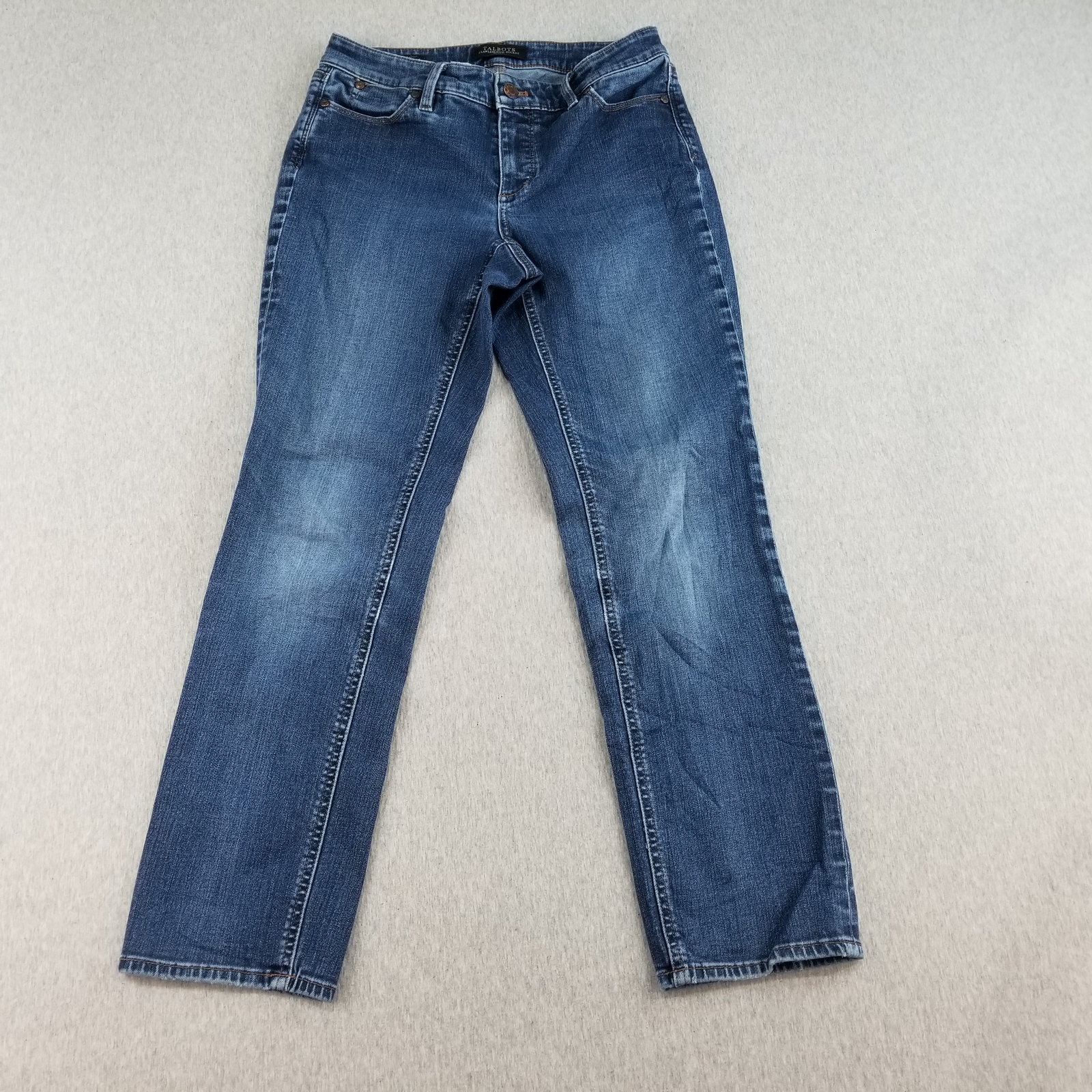 Talbots Jeans Women's Sz 4p Blue Wash Curvy Straight Fit Qulity Normcore