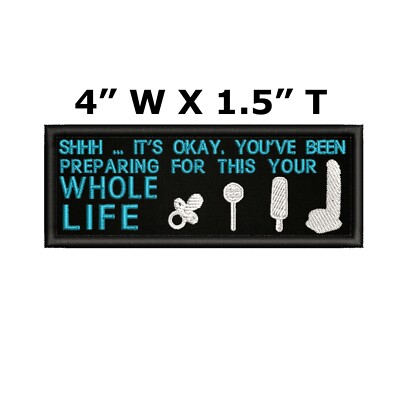 SHHH IT'S OKAY Embroidered Patch Iron-on Vest Funny Rude Badge Emblem Biker Gift