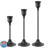 NLBTW Black Candlestick Holders Taper Candle Holders, Set of 3 Vintage Candle Sticks Holder Decor Used as Fireplace Mantel or Table Centerpieces for Wedding, Dinning, Party