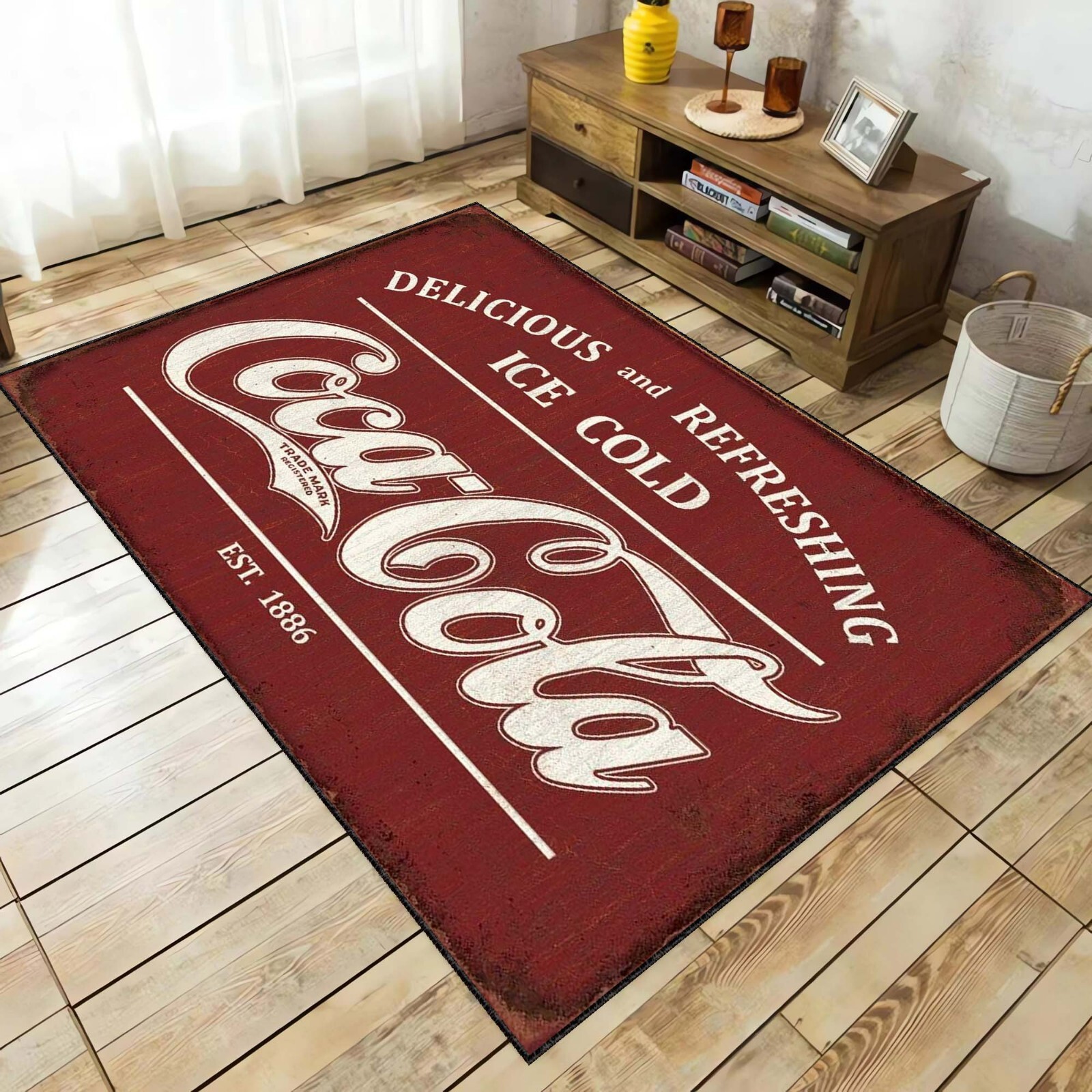 90s Coca Cola　コカコーラ　vintage ラグ　マット　カーペット コカコーラ、コカコーララグ、レトロラグ、コーララグ、コーラ