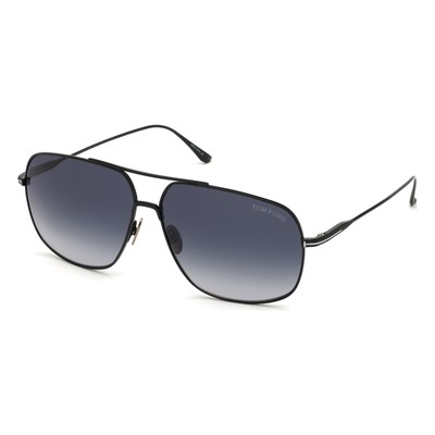 Pre-owned Tom Ford Ft0746-01w-62 Shiny Black Sunglasses