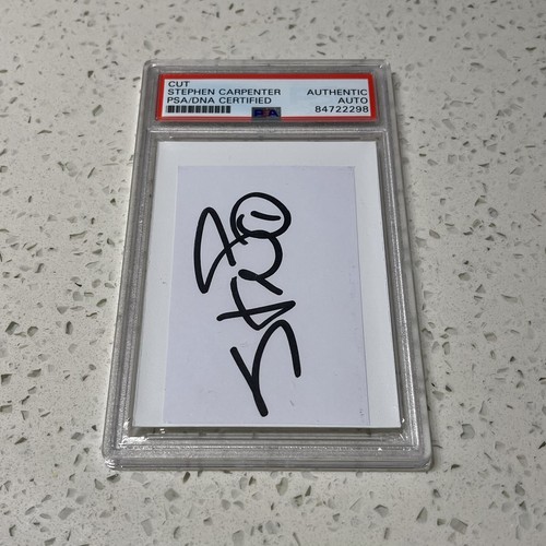 STEPHEN CARPENTER SIGNED CUT AUTOGRAPH DEFTONES BAND WHITE PONY