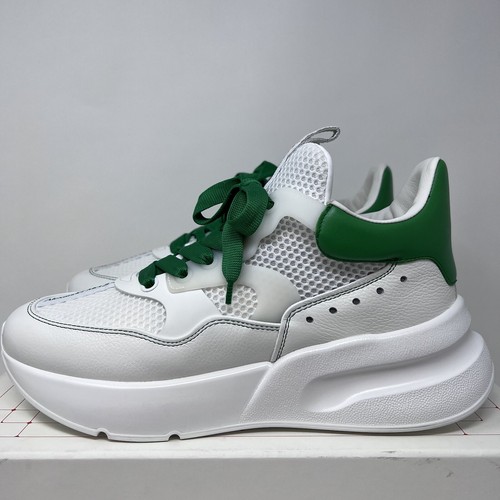 Pre-owned Alexander Mcqueen Oversized Men's Runner Size 43 Eu/ 10 Us White Green