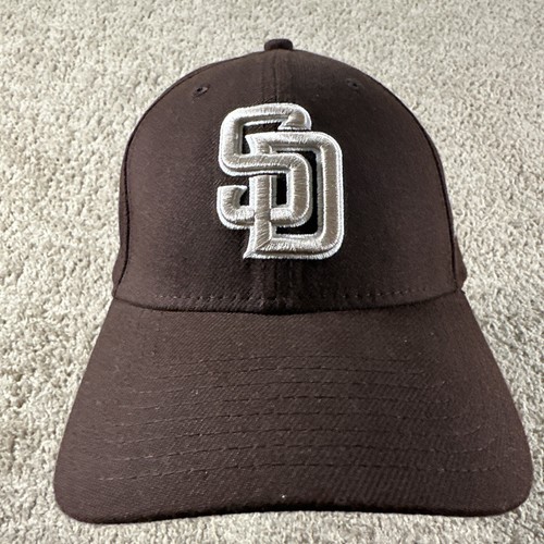 San Diego Padres Hat Cap Mens M/L Brown Fitted Stretch New