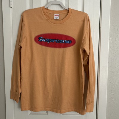 Supreme SS18 Ripple LS Long Sleeve Coral T-Shirt Medium Vintage Box Logo Rare