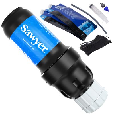 Sawyer Products SP129 Squeeze Water Filtration System w/ Two 32-Oz Squeeze Po...