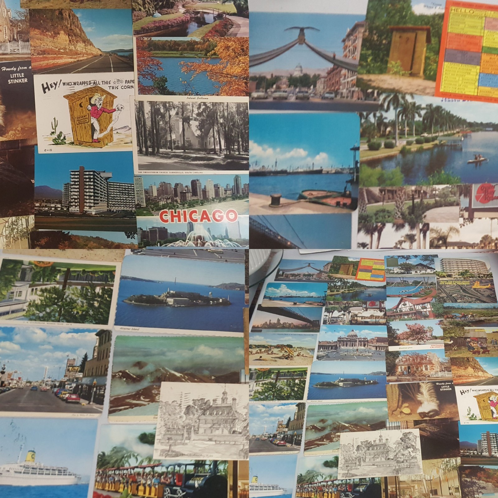 Vtg lot Souvenir pictured postcards 40's to Autographed Country Music Booklet +