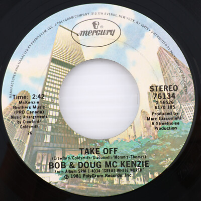 Bob & Doug McKenzie   Take Off / Elron McKenzie - 45 rpm Compton  Pressing 76134