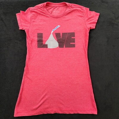 Hershey Kisses Love Red Short Sleeve Cotton Blend T-Shirt Women's XL