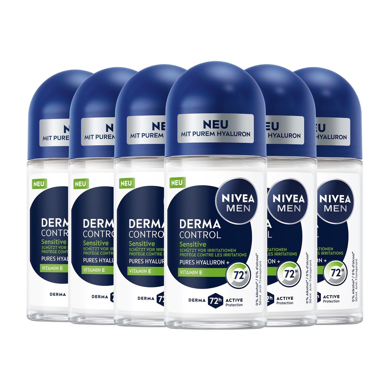 NIVEA Deodorant Men Derma Control Sensitiv Roll-On 6 x 50ml - Bild 1 von 11