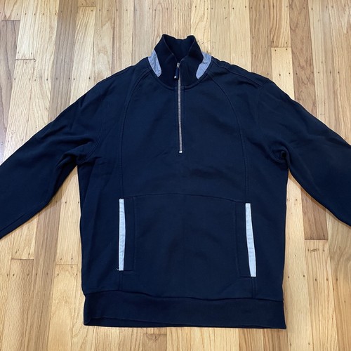 スウェット・トレーナー Z Zegna N6MGI1830 Sweatshirts Sweaters Blue Zegna Sport Sweater Mens Small Navy Quarter Half Zip