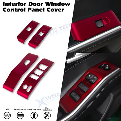Red Window Door Lift Lock Decor Trim Accessories For Toyota Highlander 2020-up