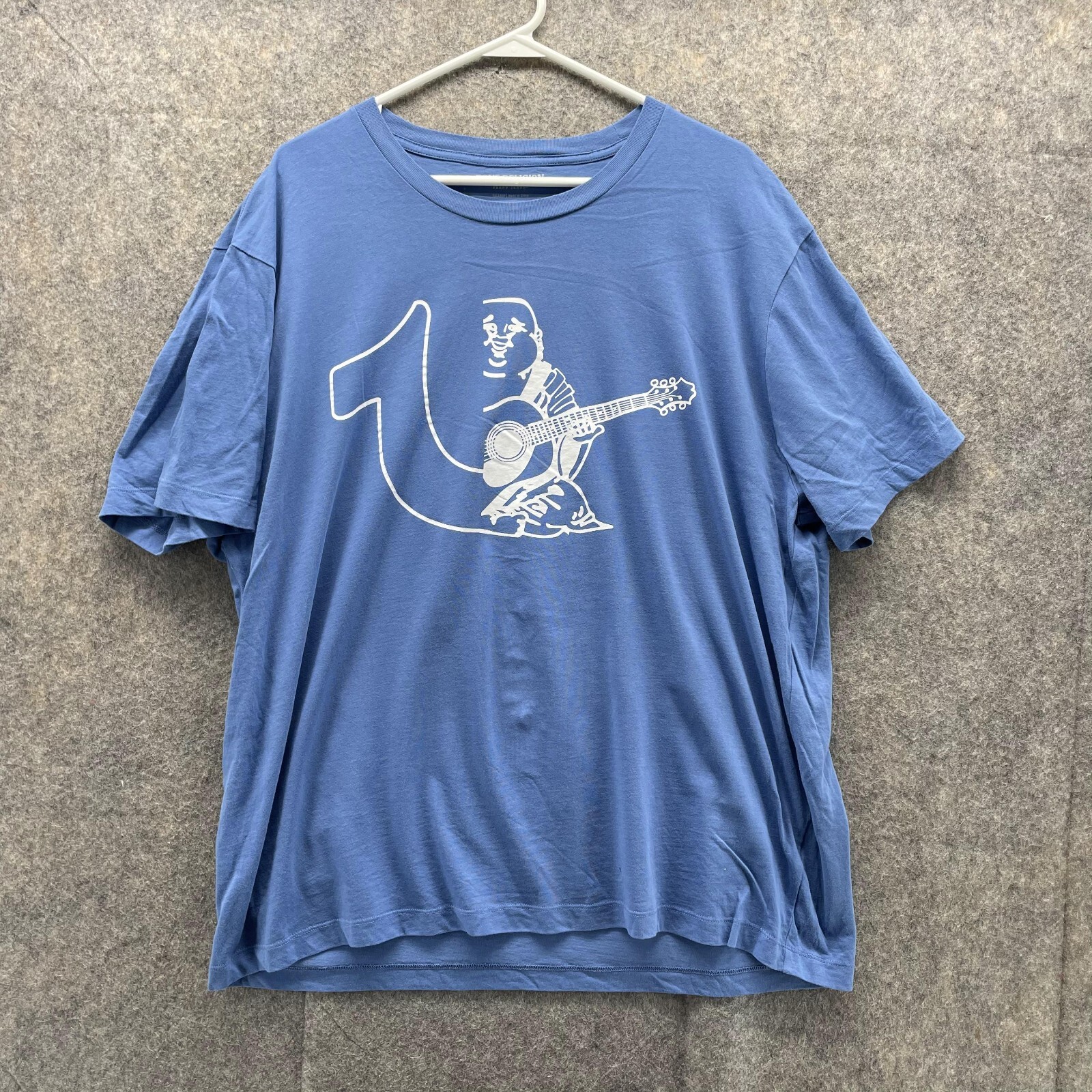 True Religion Shirt Men 3XL Blue White Casual Tee Crewneck