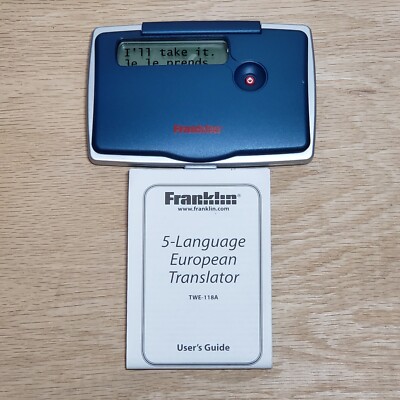 Franklin Model TWE-118A 5-Language European Translator w/Manual & New Battery 